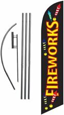 Fireworks Sale 4th Of July Advertising Feather Banner Swooper Flag Sign With...