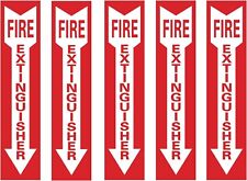 5 Pack Signs Fire Extinguisher With Arrow Self Adhesive Vinyl 4 X 18