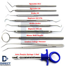 9pcs Dental Root Canal Endodontic Instrument Kit Spreader Plugger Explorer Probe