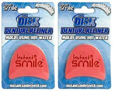 2 Pack Of Instant Smile The Disk Denture Reliner Remoldable Easy To Mold