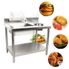 Modern Breading Table Manual Prep Station Chicken Fried Stainless Steel Worktop