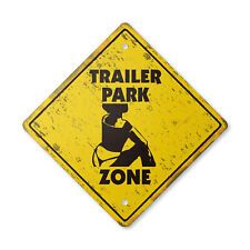 Trailer Park Vintage Crossing Sign Xing Plastic Rustic Joke Mobile Home Shuffleb