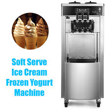 Commercial Stainless Soft Serve Ice Cream Frozen Yogurt Maker Machine 3 Flavor