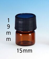144 Pcs Amber 14 Dram Glass Vials W Caps 15mmx19mm