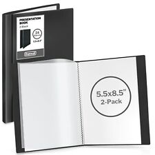 Dunwell Small Binders With Sleeves - Presentation Books 5.5x8.5 2-pack Blac...