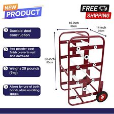 Electrical Wire Spool Rack Cable Caddy Commercial Wiring Dispenser Dolly Wheels