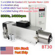 Usa4.5kw Bt30 Atc Air Cooled Spindle Automatic Tool Change 220v5.5kw Inverter