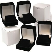 4 Earring Gift Boxes Black Velvet Flocked Jewelry Box