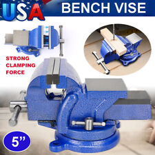5 Bench Vise With Anvil 360swivel Locking Base Table Top Clamp Heavy Duty Vice