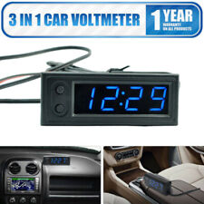 3-in-1 12v Car Kit Led Thermometer Monitor Voltmeter Digital Display Clock