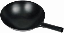 Carbon Steel Wok With Handle 14 Inch Craft Wok Traditional Hammered Carbon Wok