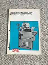 Traub A15 - A25 Single Spindle Automatic Lathes Sales Catalog German Made