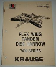 Krause 7400 Series Flex Wing Disc Harrow Owners Operators Parts Manual Original