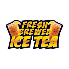 Food Truck Decals Fresh Brewed Ice Tea Restaurant Food Concession Sign White