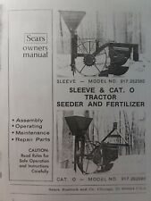 Sears Tractor 3-point Hitch Sleeve Seeder Fertilizer Owner Parts Manual