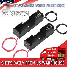 2x Single Aa Diy Battery Holder Case Box Base 1.5v With Bare Metal Wire Leads