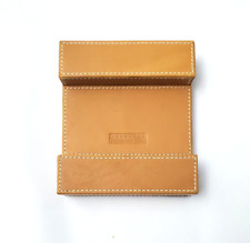 Levenger Light Brown Leather Desk Business Card Holder