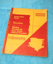 Instruction Book For The Operation Of The Miehle One-color Offset Presses