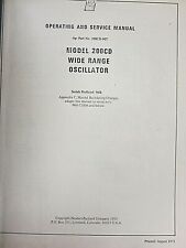 Hp 200cd Wide Range Oscillator Operating Service Manual 200cd-907