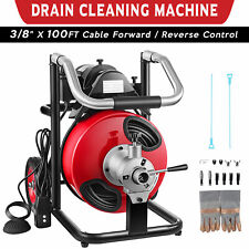 Electric 100ftx38 Drain Cleaner Sewer Snake Auger Cleaning Machine W Cutters