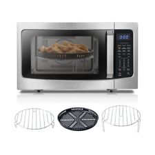 4-in-1 Countertop Microwave Oven Convection Air Fryer Combo 1.5 Cu Ft Silver