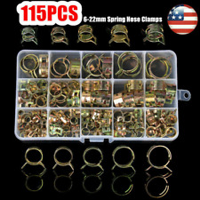 Us Hose Clamps Assortment Kit Steel Spring Clip Water Fuel Tube Air Pipe 115pcs