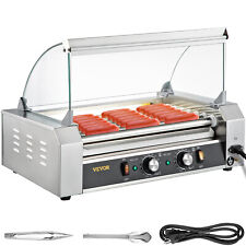 Vevor Electric 18 Hot Dog 7 Roller Grill Cooker Machine W Cover 1050w Stainless