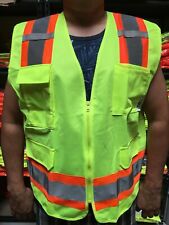 Surveyor Solid Lime Two Tones Safety Vest Ansi Isea 107-2015