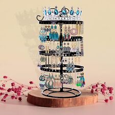 4 Tier Metal Rotating Earring Holder Organizer Exquisite Jewelry Display Stand