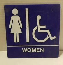 Womens Handicap Restroom Sign Bathroom Door Business Restaurants- Vintage- Used