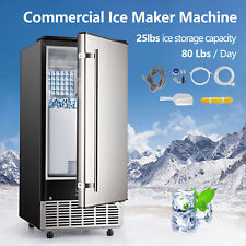 Commercial Undercounter Ice Maker Stainless Built-in Freestanding Cube Machine