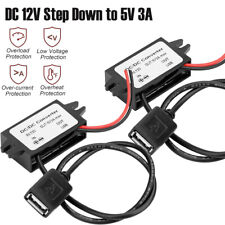 2pcs Dc-dc 12v To 5v 3a 15w Converter Step Down Module Usb Output Power Adapter