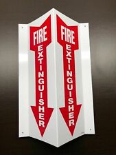 10-signs 4 X 12 3-d Rigid Plastic Angle Fire Extinguisher Arrow Signs