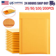2550100200pcs Kraft Bubble Mailers Padded Envelope Shipping Bags Seal 4x7