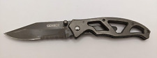 Gray Gerber 3 Partially Serrated Blade Drop Point Wpocket Clip Frame Lock