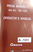 Amada Zii Rg-25 Rg-125 Press Brake Install Operations Maintenance Manual