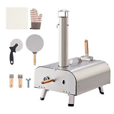 Wood Pellet Oven Portable Pizza Maker W 13 Pizza Stone Outdoor Kitchen Silver