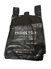Bags 16 Black 21 X 6.5 X 11.5 Thank You T-shirt Plastic Grocery Shopping Bags