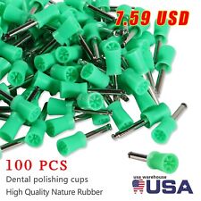 100pcs Dental Polishing Polish Cups Prophy Cup Green Latch Type For Contra Angle