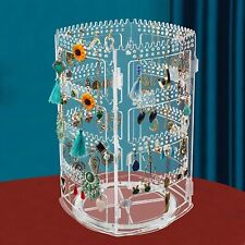 360 Rotating Earring Holder And Jewelry Organizer 4 Tiers Clear Display Stand
