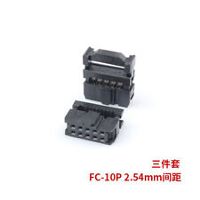 1pcs Fc-10 2.54mm Pitch 2x5 Pin 10 Pin Idc Fc Female Header Socket Connector Ca