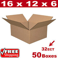 50 - 16x12x6 Cardboard Boxes Mailing Packing Shipping Box Corrugated Carton