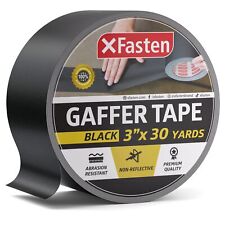 Xfasten Black Gaffers Tape 3 Inch X 30 Yards Pro Black Gaff Tape For Photogr...