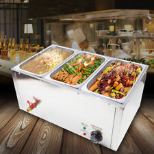 3-pan Commercial Electric Food Warmer Steam Table Buffet Bain Marie Countertop