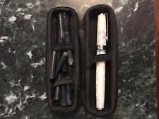 Levenger Fountain Pen White Pearl Hardshell Case Box Ink Cartridges Extras