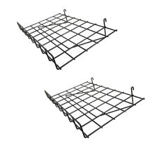 2 Pc Gloss Black 24 X 15 Wire Grid Shelf W Lip Shelves Gridwall Display