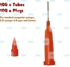 Dental Tubes And Plugs Set For Centrix C-rcomposite Syringe Uni-dose Orange