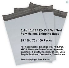 Poly Mailers Shipping Envelopes Self Sealing White Plastic Mailing Bags Usa Ship