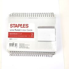Staples 4 X 6 Line Ruled Spiral Bound Index Cards 3 Pack 50 Cards Per Pack