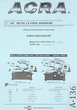 Acra Jih Fong Jf-15 Jf-18 Milling Machine Operation Parts Electric Manual